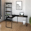 Ver mais imagens de Escrivaninha Mesa Escritório L Estilo Dynamica 140cm Industrial Yescasa Preto Ônix E Preto