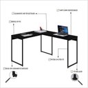 Ver imagem 5 de Escrivaninha Mesa Escritório L Estilo Dynamica 140cm Industrial Yescasa Preto Ônix