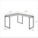 Ver imagem 3 de Escrivaninha Mesa Escritório L Estilo Dynamica 140cm Industrial Yescasa Snow e Preto Branco