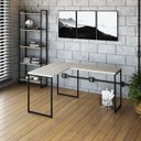 Ver imagem 1 de Escrivaninha Mesa Escritório L Estilo Dynamica 140cm Industrial Yescasa Snow e Preto Branco