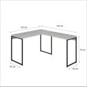 Ver imagem 3 de Escrivaninha Mesa Escritório L Estilo Industrial 120x140cm Dynamica Yescasa