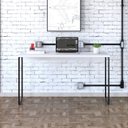 Ver imagem 1 de Escrivaninha Mesa Escritório Estilo Dynamica 135cm Industrial Yescasa Branco Chess e Preto