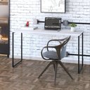 Ver imagem 6 de Escrivaninha Mesa Escritório Estilo Dynamica 135cm Industrial Yescasa Branco Chess e Preto