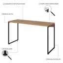 Ver imagem 5 de Escrivaninha Mesa Escritório Estilo Dynamica 135cm Industrial Yescasa Lamina Mel e Preto Marrom