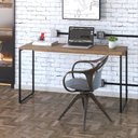 Ver imagem 6 de Escrivaninha Mesa Escritório Estilo Dynamica 135cm Industrial Yescasa Lamina Mel e Preto Marrom