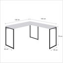 Ver imagem 3 de Escrivaninha Mesa Escritório L Estilo Industrial 135x140cm Dynamica Yescasa