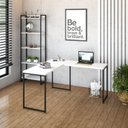 Ver mais imagens de Escrivaninha Mesa Escritório L Estilo Industrial 135x140cm Dynamica Yescasa