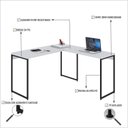 Ver imagem 5 de Escrivaninha Mesa Escritório L Estilo Dynamica 140cm Industrial Yescasa Branco Chess e Preto