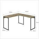 Ver imagem 3 de Escrivaninha Mesa Escritório L Estilo Dynamica 140cm Industrial Yescasa Carvalho e Preto Marrom