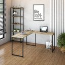 Ver mais imagens de Escrivaninha Mesa Escritório L Estilo Dynamica 140cm Industrial Yescasa Carvalho e Preto Marrom