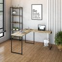Ver mais imagens de Escrivaninha Mesa Escritório L Estilo Dynamica 140cm Industrial Yescasa Carvalho E Preto