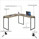 Ver imagem 5 de Escrivaninha Mesa Escritório L Estilo Dynamica 140cm Industrial Yescasa Carvalho e Preto Marrom