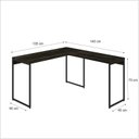 Ver imagem 3 de Escrivaninha Mesa Escritório L Estilo Dynamica 140cm Industrial Yescasa Carvalho Dark e Preto Marrom
