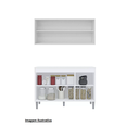 Ver imagem 3 de Kit Armário com 3 Portas Andréia e Balcão Manu 120mt com Tampo Mdp Cinza Ajl