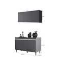 Ver imagem 4 de Kit Armário com 3 Portas Andréia e Balcão Manu 120mt com Tampo Mdp Cinza Ajl