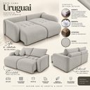 Ver mais imagens de Sofá Cama Casal Retrátil e Reclinável 4 Lugares Baunilha Uruguai 256cm