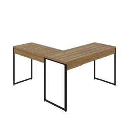 Escrivaninha Mesa Escritório L Estilo Dynamica 140cm Industrial Yescasa Lamina Mel e Preto Marrom - 6 Escrivaninha Mesa Escritório L Estilo Dynamica 140cm Industrial Yescasa Lamina Mel e Preto Marrom - 6
