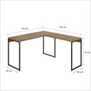 Ver imagem 3 de Escrivaninha Mesa Escritório L Estilo Industrial 135x140cm Dynamica Yescasa