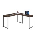 Ver imagem 4 de Escrivaninha Mesa Escritório L Estilo Dynamica 140cm Industrial Yescasa Nogal e Preto Marrom