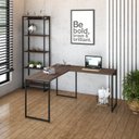 Ver mais imagens de Escrivaninha Mesa Escritório L Estilo Dynamica 140cm Industrial Yescasa Nogal E Preto