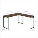 Ver imagem 3 de Escrivaninha Mesa Escritório L Estilo Dynamica 140cm Industrial Yescasa Nogal e Preto Marrom