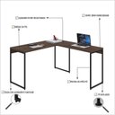Ver imagem 5 de Escrivaninha Mesa Escritório L Estilo Dynamica 140cm Industrial Yescasa Nogal e Preto Marrom