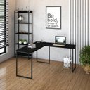 Ver mais imagens de Escrivaninha Mesa Escritório L Estilo Dynamica 140cm Industrial Yescasa Preto Ônix E Preto