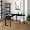 Ver mais imagens de Escrivaninha Mesa Escritório L Estilo Dynamica 140cm Industrial Yescasa Preto Ônix