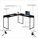 Ver imagem 5 de Escrivaninha Mesa Escritório L Estilo Dynamica 140cm Industrial Yescasa Preto Ônix E Preto