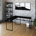Ver imagem 1 de Escrivaninha Mesa Escritório L Estilo Dynamica 140cm Industrial Yescasa Preto Ônix