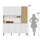 Ver imagem 4 de Armario de Cozinha Compacta 8 Portas 1 Gaveta York - Freijó/artico/riscatto Freijó