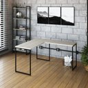 Ver imagem 1 de Escrivaninha Mesa Escritório L Estilo Dynamica 140cm Industrial Yescasa Snow e Preto Branco