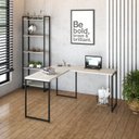 Ver mais imagens de Escrivaninha Mesa Escritório L Estilo Dynamica 140cm Industrial Yescasa Snow e Preto Branco