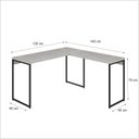 Ver imagem 3 de Escrivaninha Mesa Escritório L Estilo Dynamica 140cm Industrial Yescasa Snow e Preto Branco