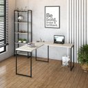 Ver mais imagens de Escrivaninha Mesa Escritório L Estilo Dynamica 140cm Industrial Yescasa Snow E Preto