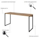 Ver imagem 5 de Escrivaninha Mesa Escritório Estilo Dynamica 150cm Industrial Yescasa Lamina Mel e Preto Marrom