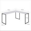 Ver imagem 3 de Escrivaninha Mesa Escritório L Estilo Dynamica 140cm Industrial Yescasa Branco Chess E Preto