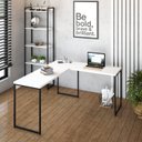 Ver mais imagens de Escrivaninha Mesa Escritório L Estilo Dynamica 140cm Industrial Yescasa Branco Chess E Preto