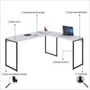 Ver imagem 5 de Escrivaninha Mesa Escritório L Estilo Dynamica 140cm Industrial Yescasa Branco Chess E Preto