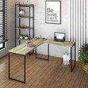Ver mais imagens de Escrivaninha Mesa Escritório L Estilo Dynamica 140cm Industrial Yescasa Carvalho e Preto Marrom