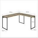 Ver imagem 3 de Escrivaninha Mesa Escritório L Estilo Dynamica 140cm Industrial Yescasa Carvalho e Preto Marrom