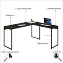 Ver imagem 5 de Escrivaninha Mesa Escritório L Estilo Dynamica 140cm Industrial Yescasa Carvalho Dark E Preto