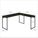 Ver imagem 3 de Escrivaninha Mesa Escritório L Estilo Dynamica 140cm Industrial Yescasa Carvalho Dark e Preto Marrom