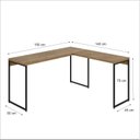 Ver imagem 3 de Escrivaninha Mesa Escritório L Estilo Dynamica 140cm Industrial Yescasa Lamina Mel e Preto Marrom