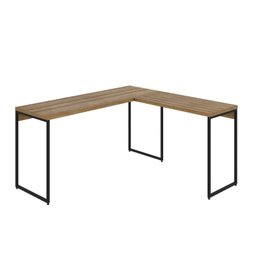 Escrivaninha Mesa Escritório L Estilo Dynamica 140cm Industrial Yescasa Lamina Mel e Preto Marrom - 2 Escrivaninha Mesa Escritório L Estilo Dynamica 140cm Industrial Yescasa Lamina Mel e Preto Marrom - 2