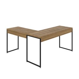Escrivaninha Mesa Escritório L Estilo Dynamica 140cm Industrial Yescasa Lamina Mel e Preto Marrom - 6 Escrivaninha Mesa Escritório L Estilo Dynamica 140cm Industrial Yescasa Lamina Mel e Preto Marrom - 6