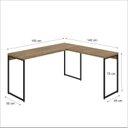 Ver imagem 3 de Escrivaninha Mesa Escritório L Estilo Dynamica 140cm Industrial Yescasa Lamina Mel E Preto