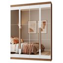 Ver imagem 2 de Guarda-Roupa Solteiro 4 Portas Batentes com Espelhos Rustic/Branco/Rustic Netuno Madesa