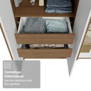 Ver imagem 7 de Guarda-Roupa Solteiro 4 Portas Batentes com Espelhos Rustic/Branco/Rustic Netuno Madesa