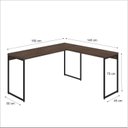 Ver imagem 3 de Escrivaninha Mesa Escritório L Estilo Dynamica 140cm Industrial Yescasa Nogal e Preto Marrom